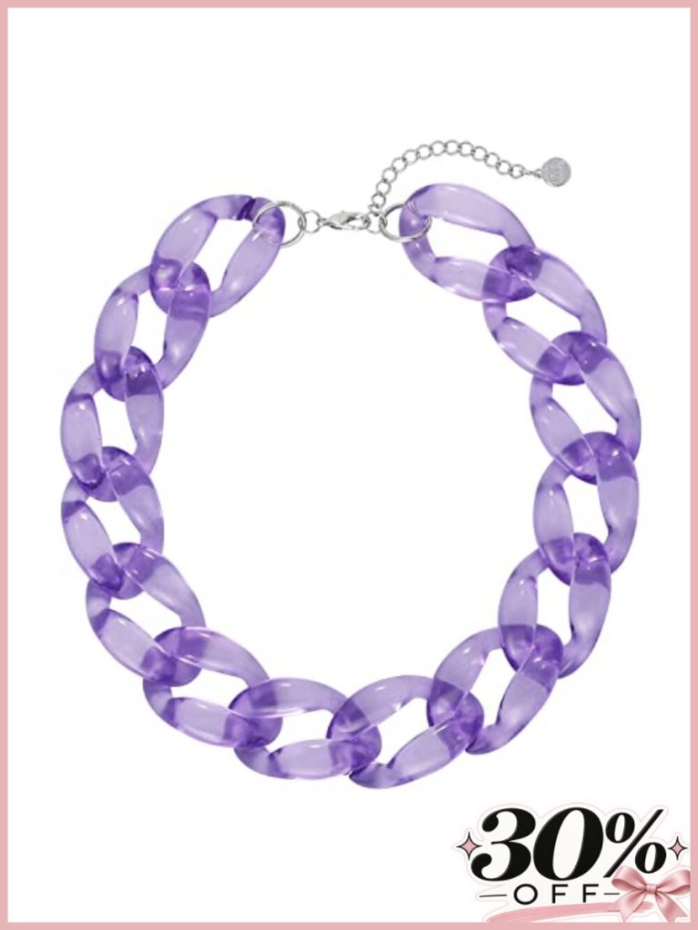 Chunky Acrylic Cuban Link Choker Necklace, Statement Curb Chain Jewelry for